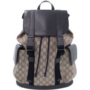 Gucci Beige Ebony GG Coated Canvas Supreme Backpack Tan